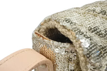 Load image into Gallery viewer, CHANEL シャネル ショルダーバッグ 13番台 ココマーク スパンコール ストロー ゴールド ベージュ マットゴールド金具 美品 中古 4b010207