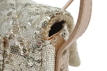 Load image into Gallery viewer, CHANEL シャネル ショルダーバッグ 13番台 ココマーク スパンコール ストロー ゴールド ベージュ マットゴールド金具 美品 中古 4b010207