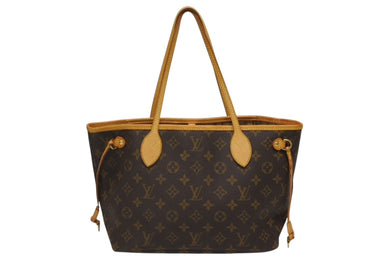 LOUIS VUITTON ルイヴィトン ネヴァーフルPM トートバッグ M40155 モノグラム ブラウン レザー PVC ゴールド金具 美品 中古 4b010208