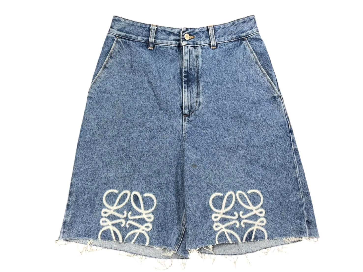 ヴィンテージ　LOEWE ロエベ　スエード　レザー ショートパンツ ネイビー LOEWE – タグ 