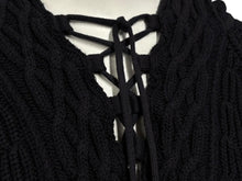 Load image into Gallery viewer, SAINT LAURENT サンローラン HOODED KNIT SWEATER 550312 YA2YU ネイビー コットン サイズ XL 美品 中古 4b010235