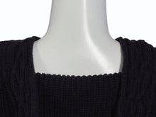 Load image into Gallery viewer, SAINT LAURENT サンローラン HOODED KNIT SWEATER 550312 YA2YU ネイビー コットン サイズ XL 美品 中古 4b010235