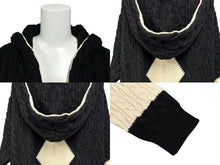 Load image into Gallery viewer, SAINT LAURENT サンローラン 20AW baja cardigan バハ カーディガン パーカー ブラック ホワイト ウール サイズ L 美品 中古 4b010236