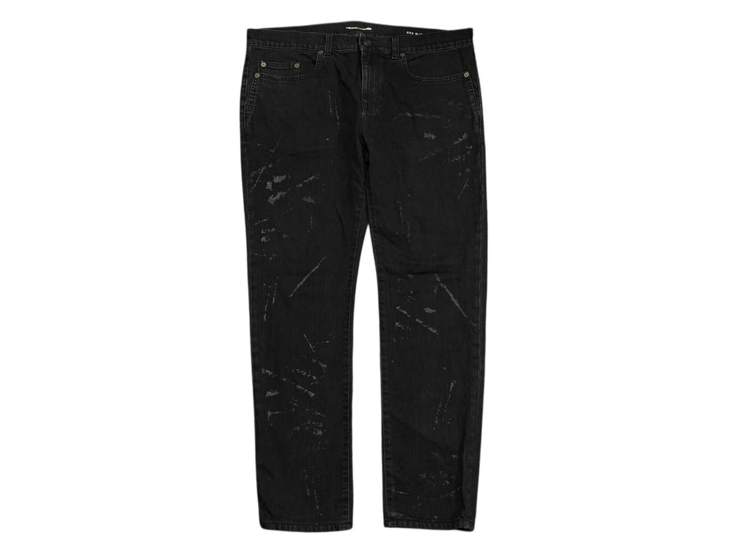 SAINT LAURENT サンローラン デニムパンツ ボトム 4b010238 ブラック 黒 コットン ポリウレタン 32 美品 中古 4b010238