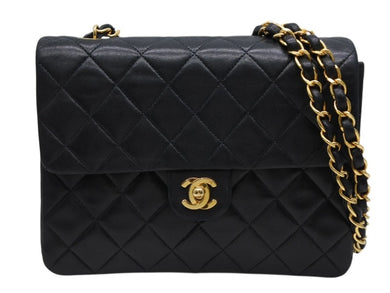 極美品 CHANEL シャネル ミニマトラッセ20 ショルダーバッグ 2番台 ココマーク ブラック ラムスキン ゴールド金具 中古 4b010264