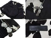画像をギャラリービューアに読み込む, 極美品 CHROME HEARTS クロムハーツ ポニーヘア レザーボンバージャケット ブラック ホワイト サイズXL 中古 4b010280