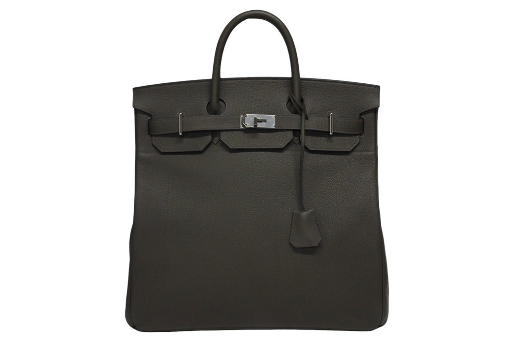 新品同様 HERMES エルメス Haut a Courroies オータクロア40 ハンドバッグ トゴ ヴェールグリス シルバー金具 Z刻印 中古 4b010281