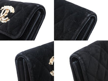 画像をギャラリービューアに読み込む, 極美品 CHANEL シャネル マトラッセ ココマーク コインケース ベロア レザー ラインストーン ブラック ゴールド金具 中古 4b010307