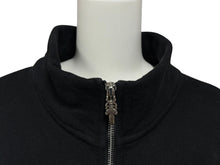Load image into Gallery viewer, CHROME HEARTS クロムハーツ ハーフジップ スウェットシャツ サイズL セメタリークロス刺繍 ブラック ホワイト 美品 中古 4b009893