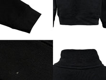 Load image into Gallery viewer, CHROME HEARTS クロムハーツ ハーフジップ スウェットシャツ サイズL セメタリークロス刺繍 ブラック ホワイト 美品 中古 4b009893