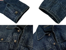 画像をギャラリービューアに読み込む, 極美品 CHROME HEARTS クロムハーツ クラシックジーン 袖フローラルクロスパッチ デニムジャケット ブルー レッド サイズXXL 中古 4b006175