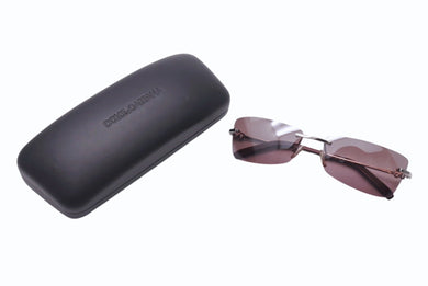 DOLCE&GABBANA ドルチェ&ガッバーナ リムレス サングラス メガネ ロゴ ラインストーン メタル パープル シルバー金具 美品 中古 4b001657