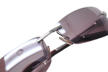 画像をギャラリービューアに読み込む, DOLCE&amp;GABBANA ドルチェ&amp;ガッバーナ リムレス サングラス メガネ ロゴ ラインストーン メタル パープル シルバー金具 美品 中古 4b001657