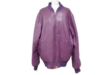 画像をギャラリービューアに読み込む, A BATHING APE アベイシングエイプ リバーシブル レザー ダウン ボンバー ジャケット パープル シルバー金具 美品 中古 4c058953