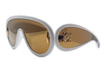 画像をギャラリービューアに読み込む, 新品未使用 LOEWE ロエベ サングラス アイウェア サイズ140▫︎0 145 イタリア製 ゴールド金具 ホワイト 中古 4c067428