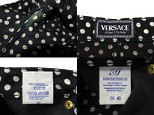 画像をギャラリービューアに読み込む, Versace Jeans Couture ヴェルサーチジーンズクチュール パンツ サイズ26 水玉模様 ブラック ホワイト コットン 美品 中古 4c067454