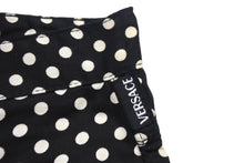 画像をギャラリービューアに読み込む, Versace Jeans Couture ヴェルサーチジーンズクチュール パンツ サイズ26 水玉模様 ブラック ホワイト コットン 美品 中古 4c067454