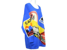 画像をギャラリービューアに読み込む, GIANNI VERSACE ジャンニ ヴェルサーチ オーバーサイズニット 1990s ウール ブルー マルチカラー サイズ42 美品 中古 4c067467