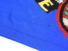 画像をギャラリービューアに読み込む, GIANNI VERSACE ジャンニ ヴェルサーチ オーバーサイズニット 1990s ウール ブルー マルチカラー サイズ42 美品 中古 4c067467
