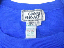 画像をギャラリービューアに読み込む, GIANNI VERSACE ジャンニ ヴェルサーチ オーバーサイズニット 1990s ウール ブルー マルチカラー サイズ42 美品 中古 4c067467