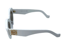 画像をギャラリービューアに読み込む, 新品同様 LOEWE ロエベ サングラス LW40051F サイズ53□21 145 ホワイト ブラウン プラスチック アナグラムロゴ 中古 4c067609