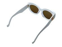 画像をギャラリービューアに読み込む, 新品同様 LOEWE ロエベ サングラス LW40051F サイズ53□21 145 ホワイト ブラウン プラスチック アナグラムロゴ 中古 4c067609