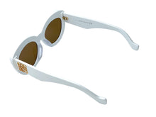 画像をギャラリービューアに読み込む, 新品同様 LOEWE ロエベ サングラス LW40051F サイズ53□21 145 ホワイト ブラウン プラスチック アナグラムロゴ 中古 4c067609