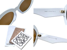 画像をギャラリービューアに読み込む, 新品同様 LOEWE ロエベ サングラス LW40051F サイズ53□21 145 ホワイト ブラウン プラスチック アナグラムロゴ 中古 4c067609