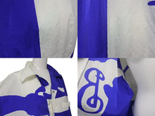 画像をギャラリービューアに読み込む, BURBERRY バーバリー Equestrian Knight オープンカラーシャツ 8090011.B7647 サイズXXL ナイロン ブルー ホワイト 美品 中古 4c068355