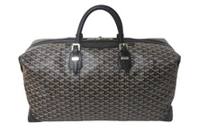画像をギャラリービューアに読み込む, GOYARD ゴヤール ボーイング 55 ヘリンボーン PVC レザー ボストンバッグ ブラック 黒 美品 中古 4c068414