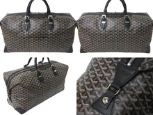 画像をギャラリービューアに読み込む, GOYARD ゴヤール ボーイング 55 ヘリンボーン PVC レザー ボストンバッグ ブラック 黒 美品 中古 4c068414