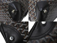 画像をギャラリービューアに読み込む, GOYARD ゴヤール ボーイング 55 ヘリンボーン PVC レザー ボストンバッグ ブラック 黒 美品 中古 4c068414