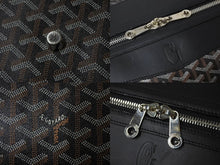 画像をギャラリービューアに読み込む, GOYARD ゴヤール ボーイング 55 ヘリンボーン PVC レザー ボストンバッグ ブラック 黒 美品 中古 4c068414