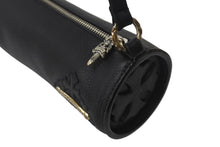 画像をギャラリービューアに読み込む, 未使用 CHROME HEARTS クロムハーツ 筒型バッグ GRINDS ミニセメタリークロスパッチ スクロールラベルリング ブラック 中古 4c068449