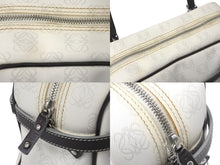 画像をギャラリービューアに読み込む, LOEWE ロエベ ハンドバッグ リピート アナグラム 290510 ホワイト ブラウン PVC レザー シルバー金具 美品 中古 4c068487