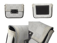 画像をギャラリービューアに読み込む, LOEWE ロエベ ハンドバッグ リピート アナグラム 290510 ホワイト ブラウン PVC レザー シルバー金具 美品 中古 4c068487