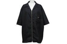 画像をギャラリービューアに読み込む, 極美品 PRADA プラダ 半袖シャツ SC620 S222 11FC 2022年 RE-NYLON リナイロン 総柄ロゴ サイズXXL ブラック 中古 4c068562