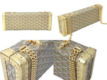 画像をギャラリービューアに読み込む, Goyard ゴヤール サントノレ トランクバッグ バゲットクラッチ ヘリンボーン柄 PVC レザー ゴールド金具 美品 中古 4c068639