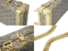画像をギャラリービューアに読み込む, Goyard ゴヤール サントノレ トランクバッグ バゲットクラッチ ヘリンボーン柄 PVC レザー ゴールド金具 美品 中古 4c068639