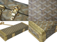 画像をギャラリービューアに読み込む, Goyard ゴヤール サントノレ トランクバッグ バゲットクラッチ ヘリンボーン柄 PVC レザー ゴールド金具 美品 中古 4c068639