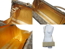 画像をギャラリービューアに読み込む, Goyard ゴヤール サントノレ トランクバッグ バゲットクラッチ ヘリンボーン柄 PVC レザー ゴールド金具 美品 中古 4c068639