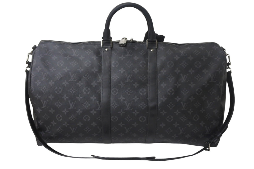 極美品 LOUIS VUITTON ルイヴィトン ボストンバッグ キーポルバンドリエール55 モノグラムエクリプス M40605 中古 4c069309