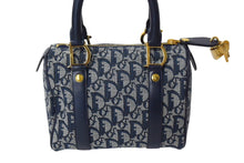 画像をギャラリービューアに読み込む, 極美品 Christian Dior クリスチャンディオール ハンドバッグ 25cm トロッター ガリアーノ期 02年 キャンバス ネイビー ゴールド 中古 4c069375