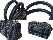 画像をギャラリービューアに読み込む, 極美品 Christian Dior クリスチャンディオール ハンドバッグ 25cm トロッター ガリアーノ期 02年 キャンバス ネイビー ゴールド 中古 4c069375