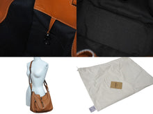 画像をギャラリービューアに読み込む, LOEWE ロエベ ハンモックバッグ スモール ハンドバッグ 10894442 ブラウン ソフトグレインカーフ シルバー金具 美品 中古 4c069388