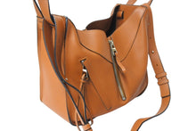 画像をギャラリービューアに読み込む, LOEWE ロエベ ハンモックバッグ スモール ハンドバッグ 10894442 ブラウン ソフトグレインカーフ シルバー金具 美品 中古 4c069388