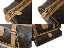 画像をギャラリービューアに読み込む, CELINE セリーヌ マカダム ハンドバッグ パピヨン型 ヴィンテージ PVC レザー ブラウン ゴールド金具 美品 M14 中古 ４c069396