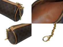 画像をギャラリービューアに読み込む, CELINE セリーヌ マカダム ハンドバッグ パピヨン型 ヴィンテージ PVC レザー ブラウン ゴールド金具 美品 M14 中古 ４c069396