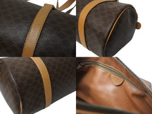 画像をギャラリービューアに読み込む, CELINE セリーヌ マカダム ハンドバッグ パピヨン型 ヴィンテージ PVC レザー ブラウン ゴールド金具 美品 M14 中古 ４c069396