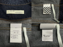 画像をギャラリービューアに読み込む, 極美品 OFF WHITE オフホワイト デニムジャケット コットン ネイビー サイズL OMYE005T20DEN004 中古 4c069552